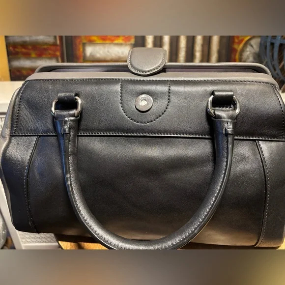 NWT Cole Haan Anne Street Frame Gray/Black Satchel - Picture 2 of 16